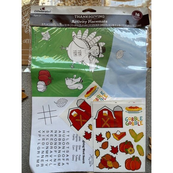 Thanksgiving Craft Kits Bundle For Kids Coloring Wooden Leaves Mask Stickers - Picture 11 of 14